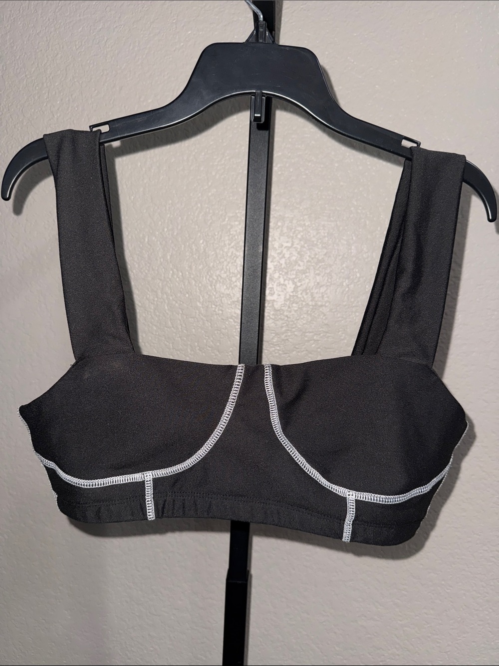 WeWoreWhat Black Bralette with White Contrast Stitching size medium